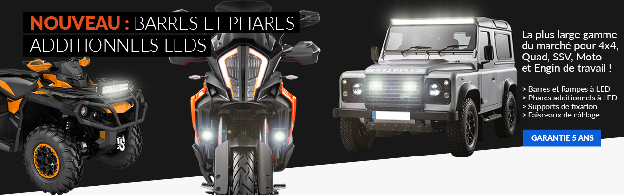 Phares LED longue portée ultra puissants XP7 avec faisceau pour moto