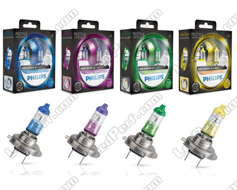 Ampoules Philips H7 ColorVision - Bleu, violet, jaune ou vert -