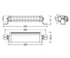 Schéma des dimensions de la Barre LED Osram LEDriving® LIGHTBAR FX250-CB