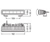 Schéma des dimensions de la Barre LED Osram LEDriving® LIGHTBAR SX180-SP