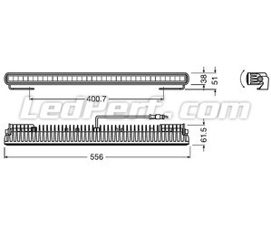 Schéma des dimensions de la Barre LED Osram LEDriving® LIGHTBAR SX500-SP