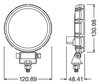Schéma des dimensions du Feu de recul LED Osram LEDriving Reversing FX120R-WD - Rond