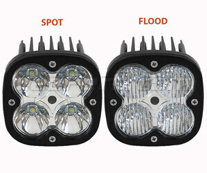 Phare Additionnel LED CREE Carré 40W Pour Moto - Scooter - Quad Spot VS Flood