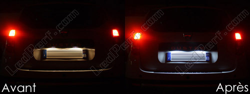 Pack ampoules led W5W éclairage plaque immatriculation Blanc Dacia Duster