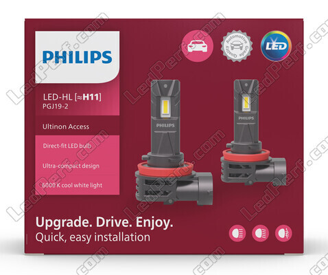 Packaging vue de devant des ampoules H11 LED Philips Ultinon Access