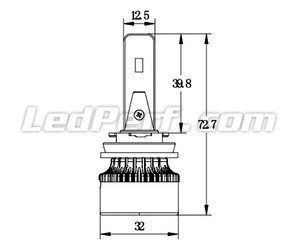 Ampoules H16 LED Eco Line dimensions compact