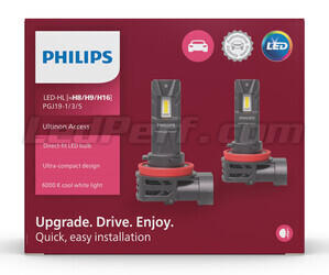 Packaging vue de devant des ampoules H16 LED Philips Ultinon Access