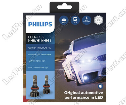 Kit Ampoules H16 LED PHILIPS Ultinon Pro9000 +250% 5800K  - 11366U90CWX2
