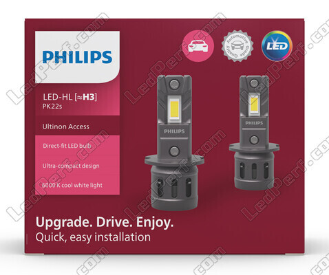 Packaging vue de devant des ampoules H3 LED Philips Ultinon Access