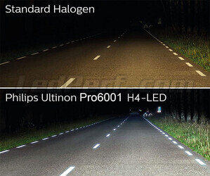 Kit Ampoules LED H4 Philips ULTINON Pro6001 Homologuées - 11342U6001X2