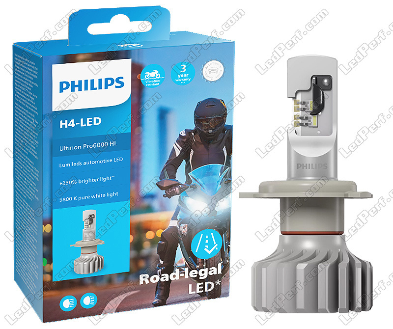 Ampoules H4 Bi LED Philips Ultinon Pro6001 +230% Homologuées en France