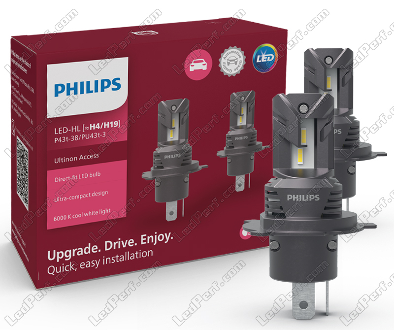 2x Ampoules LED H4 PHILIPS Ultinon Access 6000K - Plug and Play