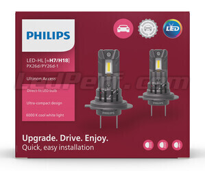 Packaging vue de devant des ampoules H7 LED Philips Ultinon Access