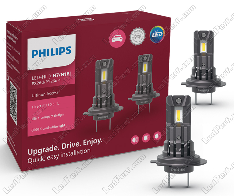 2 ampoules LED PHILIPS H7 Ultinon - Norauto