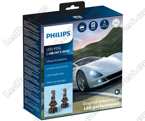 Kit Ampoules H8 LED PHILIPS Ultinon Pro9100 +350% 5800K  - 1LUM11366U91X2