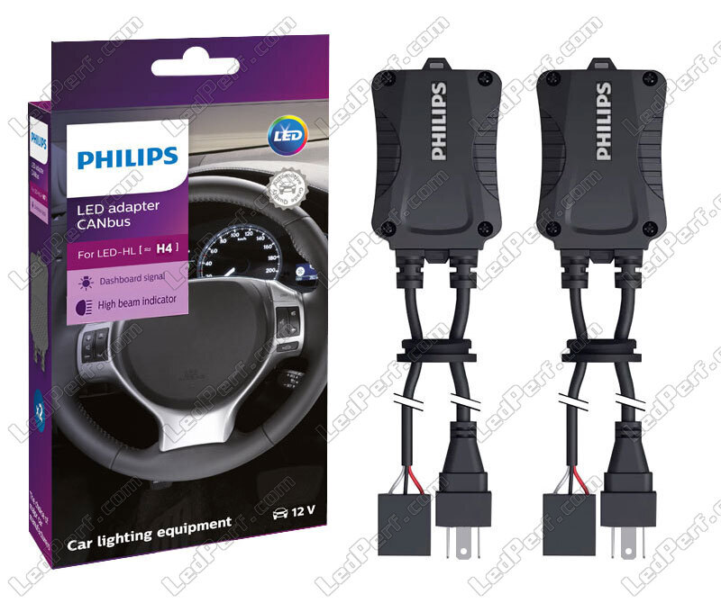 2x adaptateurs Canbus Philips pour ampoules H4 LED 12V - 18960X2