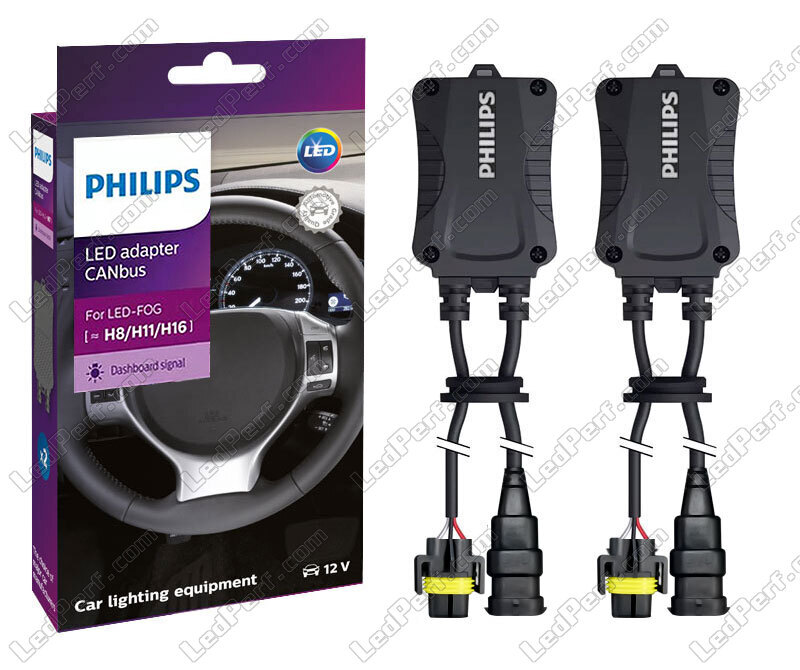 2x adaptateurs Canbus Philips pour ampoules H8/H11/H16 LED 12V - 18954X2