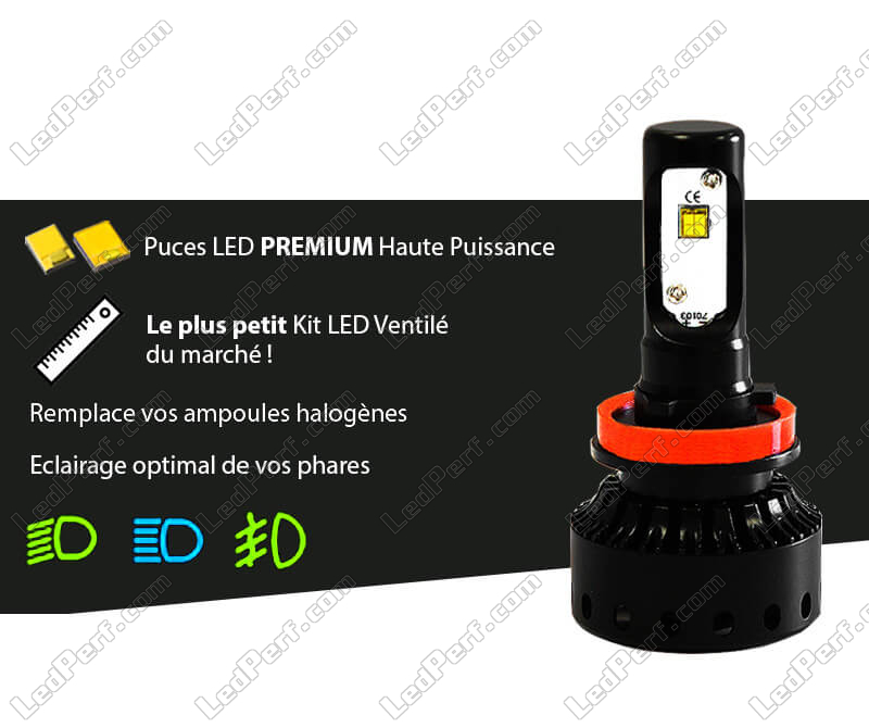 2x H11 LED Phare Super Lumineux Ampoule Kit HIGHLOW Maroc