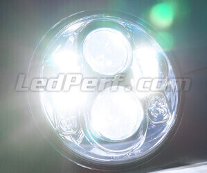 Optique Moto Full LED Chromé Pour Phare Rond De 5.75 Pouces - Type 2 Eclairage Blanc Pur