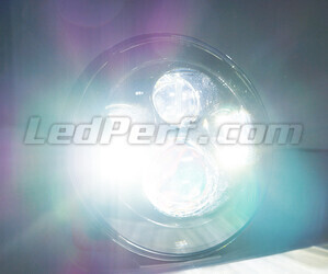 Optique Moto Full LED Noir Pour Phare Rond 7 Pouces - Type 3 Eclairage Blanc Pur