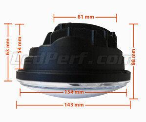 Optique Moto Full LED Noir Pour Phare Rond De 5.75 Pouces - Type 1 Dimensions
