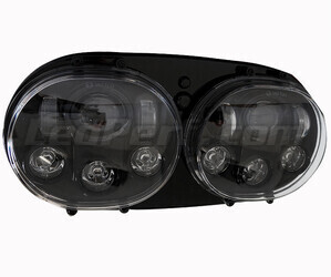 Phare Moto Full LED Noir Pour Harley Davidson Road Glide (1998-2014) Double Optiques
