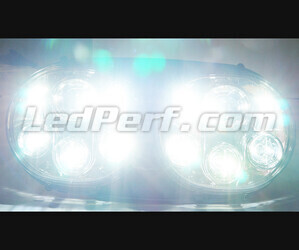 Phare Moto Full LED Noir Pour Harley Davidson Road Glide (1998-2014) Eclairage Blanc Pur