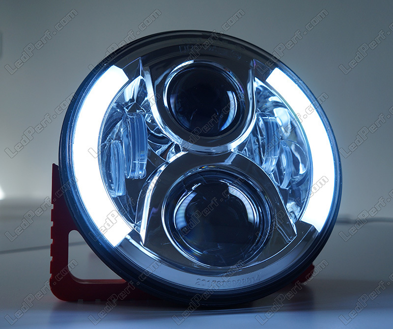 Phare de moto LED 150W 7 pouces Halo rond pour lumière avant