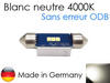 Ampoule led 37mm C5W Sans erreur Odb - Anti erreur odb 5000K