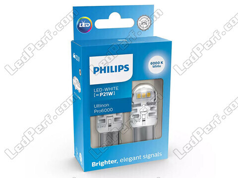 2x ampoules LED Philips P21W Ultinon PRO6000 - Blanc 6000K - BA15S - 11498CU60X2