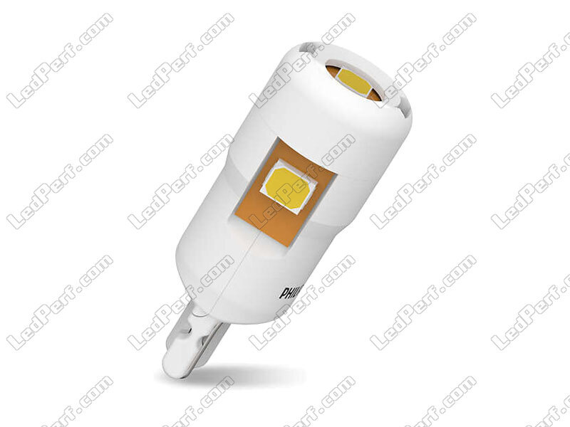 2 ampoules Philips premium LED 6000 K W5W - Feu Vert