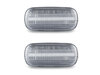 Vue de face des clignotants latéraux séquentiels à LED pour Audi A4 B6 - Couleur transparente
