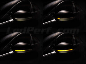 Différentes étapes du défilement de la lumière des Clignotants dynamiques Osram LEDriving® pour rétroviseurs de Audi A4 B9