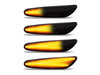 Eclairages des répétiteurs latéraux dynamiques noirs à LED pour BMW Serie 3 (E46) 2002 - 2005