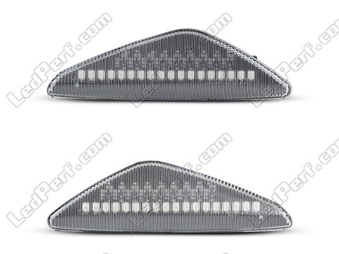 Vue de face des clignotants latéraux séquentiels à LED pour BMW X3 (F25) - Couleur transparente
