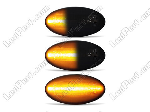 Eclairages des répétiteurs latéraux dynamiques noirs à LED pour Citroen C1 II