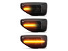 Eclairages des répétiteurs latéraux dynamiques noirs à LED pour Dacia Logan 2