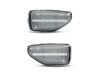 Vue de face des clignotants latéraux séquentiels à LED pour Dacia Logan 2 - Couleur transparente