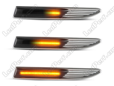 Eclairages des répétiteurs latéraux dynamiques noirs à LED pour Ford Mondeo MK4