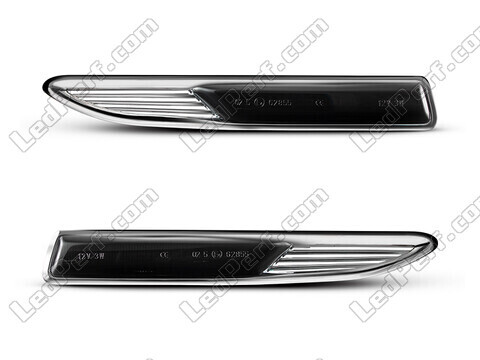 Vue de face des clignotants latéraux dynamiques à LED pour Ford Mondeo MK4 - Couleur noire fumée