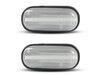 Vue de face des clignotants latéraux séquentiels à LED pour Honda Prelude 5G - Couleur transparente