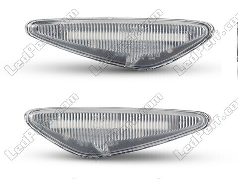 Vue de face des clignotants latéraux séquentiels à LED pour Mazda 6 - Couleur transparente