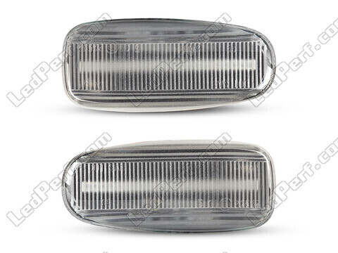 Vue de face des clignotants latéraux séquentiels à LED pour Mercedes Classe C (W202) - Couleur transparente