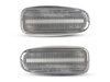 Vue de face des clignotants latéraux séquentiels à LED pour Mercedes Classe E (W210) 1995 - 1999 - Couleur transparente