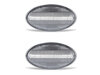 Vue de face des clignotants latéraux séquentiels à LED pour Mini Cooper II (R50 / R53) - Couleur transparente