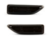 Vue de face des clignotants latéraux dynamiques à LED pour Mini Countryman II (F60) - Couleur noire fumée