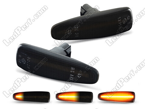 Répétiteurs latéraux dynamiques à LED pour Mitsubishi Lancer X - Version noire fumée