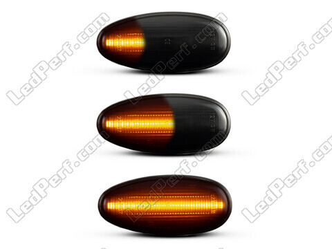 Eclairages des répétiteurs latéraux dynamiques noirs à LED pour Mitsubishi Pajero sport 1