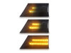 Eclairages des répétiteurs latéraux dynamiques noirs à LED pour Opel Vectra C