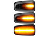 Eclairages des répétiteurs latéraux dynamiques noirs à LED pour Peugeot 106